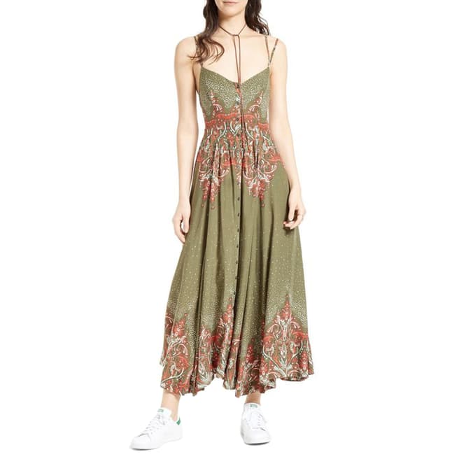 Free People Green Be My Baby Maxi Dress