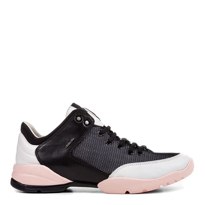Geox Women's  Black and Pink Sfinge Lace Up Sneakers
