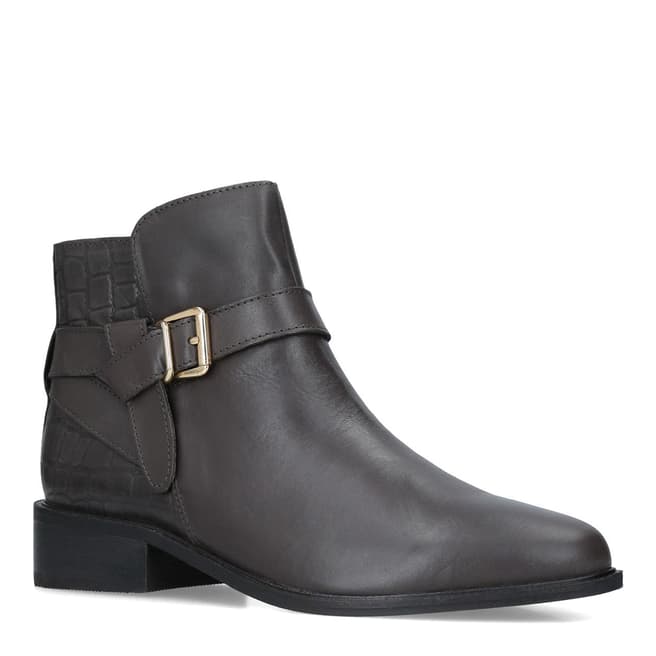 Carvela Grey Leather Twist Ankle Boots 