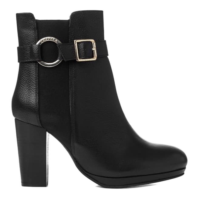 Carvela Black Leather Totally Block Heel Ankle Boots