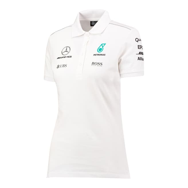 Mercedes AMG-Petronas Motorsport Women's White Cotton Polo