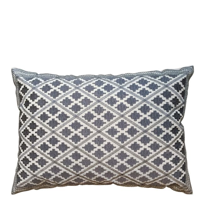 Bombay Duck Grey Timbuktu Embroidered Cushion 50x30cm