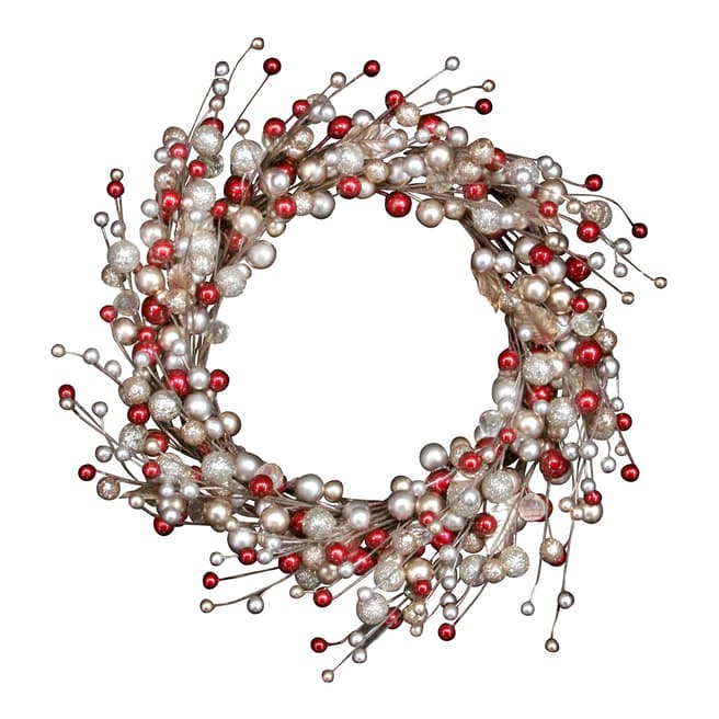 Gisela Graham Gold/Red Berry Wreath