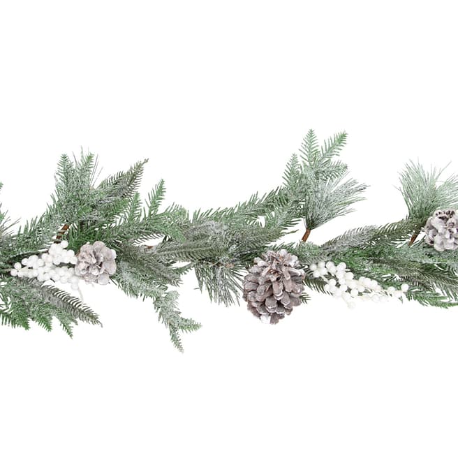 Gisela Graham Frosted Fir, Cone & White Berry Garland