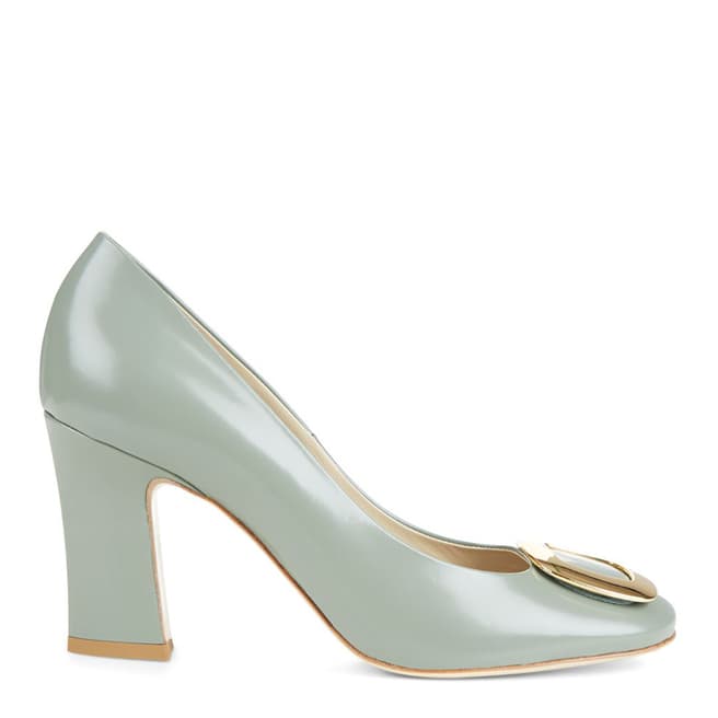 Hobbs London Sage Green Leather Ada Court Shoes 