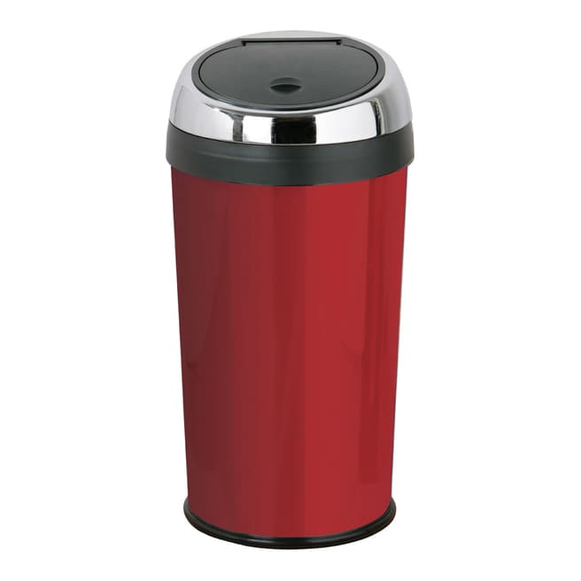 Premier Housewares 30L Touch Top Bin with Inner Plastic Bucket, Red