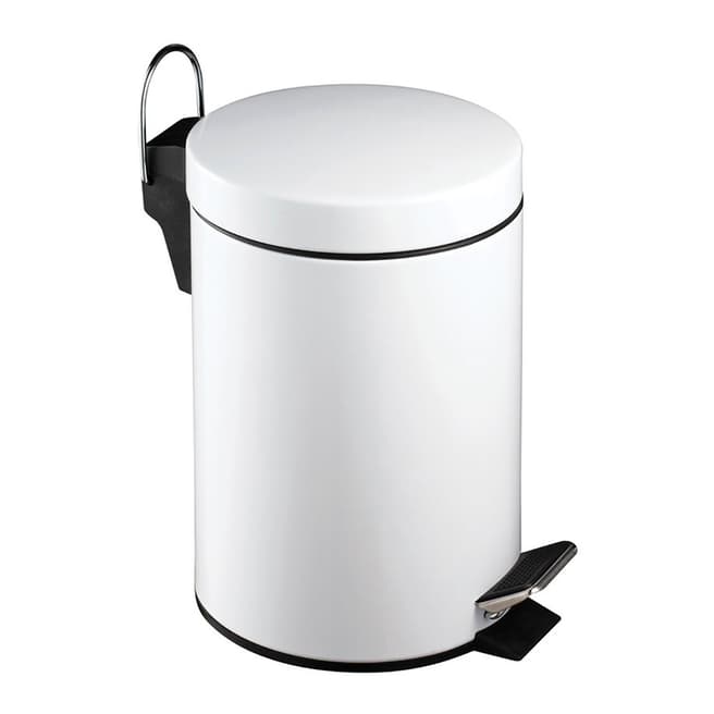 Premier Housewares 3L Pedal Bin with Inner Plastic Bucket, White