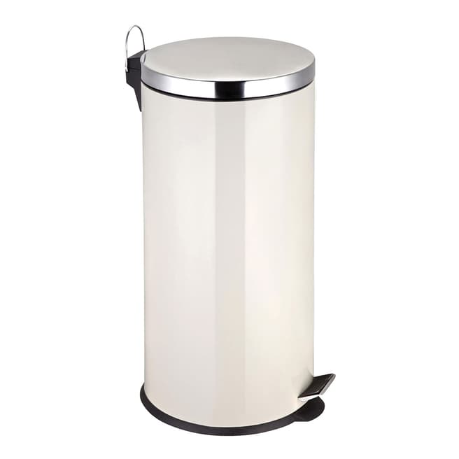 Premier Housewares 30L Pedal Bin with Inner Plastic Bucket, Cream