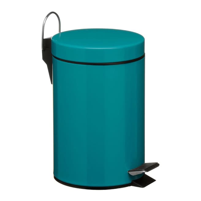 Premier Housewares 3L Pedal Bin with Inner Plastic Bucket, Turquoise