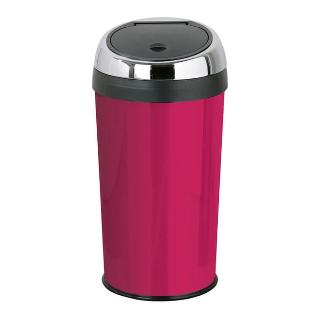 Premier Housewares 30L Touch Top Bin with Inner Plastic Bucket, Hot Pink
