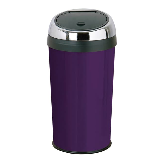 Premier Housewares 30L Touch Top Bin with Inner Plastic Bucket, Purple
