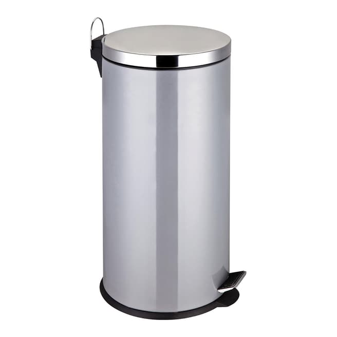Premier Housewares 30L Pedal Bin with Inner Plastic Bucket, Silver