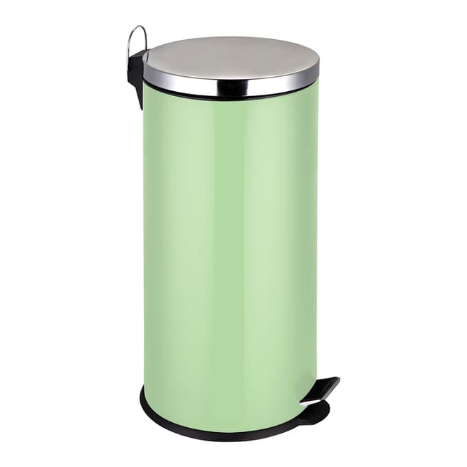 Premier Housewares 30L Pedal Bin with Inner Plastic Bucket, Pale Green