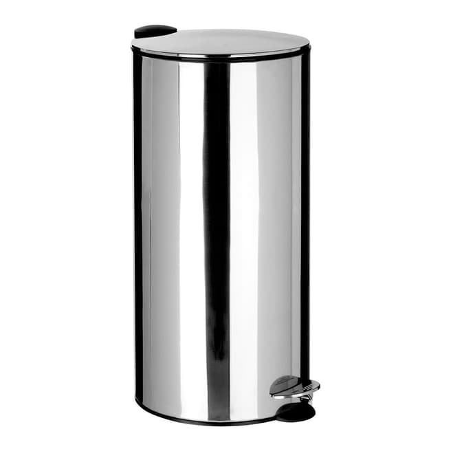 Premier Housewares 30L Pedal Bin with Soft Close Lid, Stainless Steel