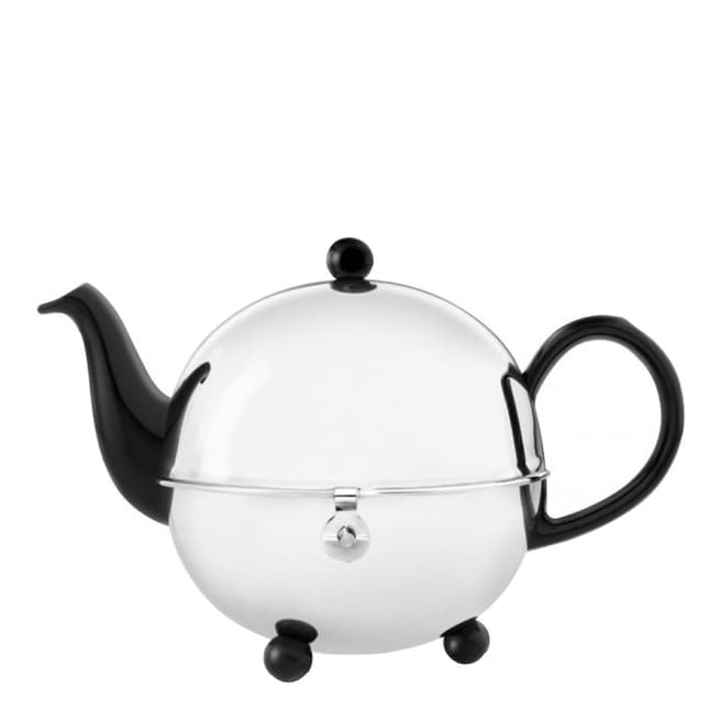 Bredemeijier Black/Steel Cosy Ceramic Teapot with Steel Casing and Filter 0.9L