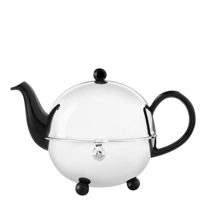 Bredemeijier Black/Steel Cosy Ceramic Teapot with Steel Casing and Filter 1.3L