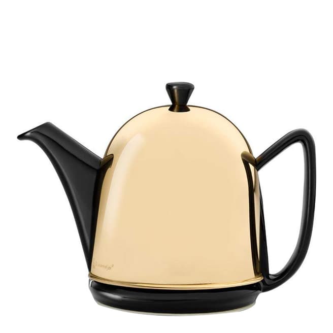 Bredemeijier Black/Brass Manto Ceramic Teapot with Steel Cover and Filter 1.0L
