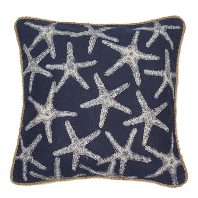 Malini Blue Printed Star Fish Cushion 45x45cm