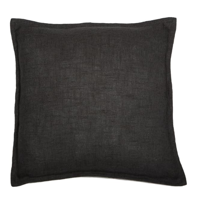 Malini Black Cotton Cushion With Flange 45x45cm
