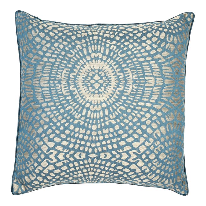 Malini Teal Circular Jacquard Cushion 50x50cm