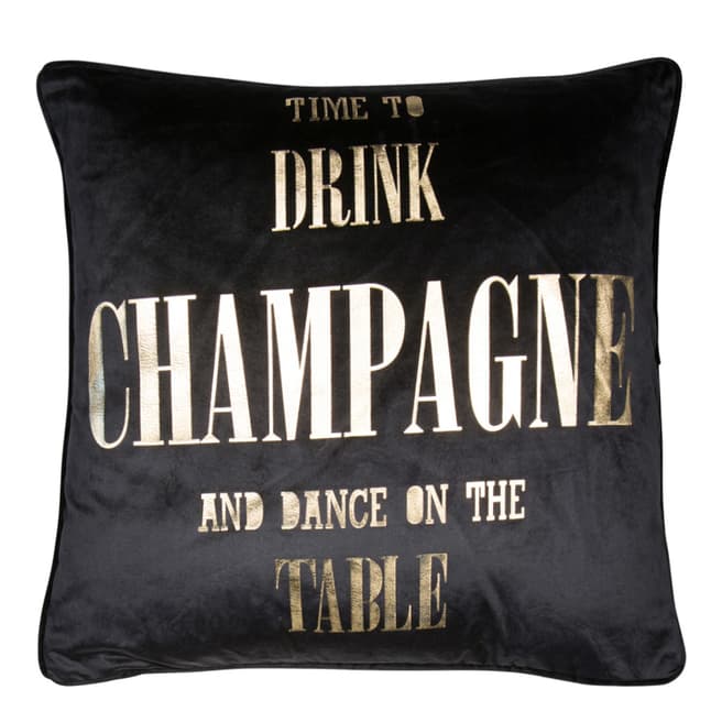 Malini Gold/Black Champagne Velvet Cushion 45x45cm