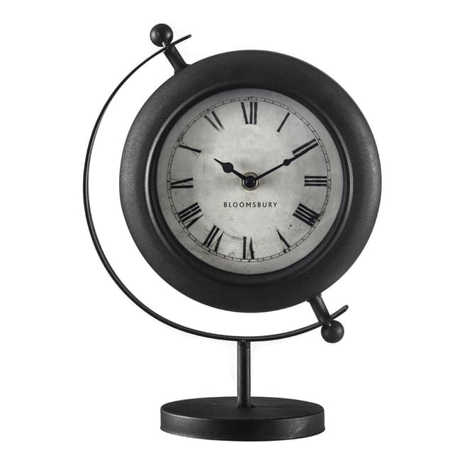 Premier Housewares Antique Black Metal Mantel Clock