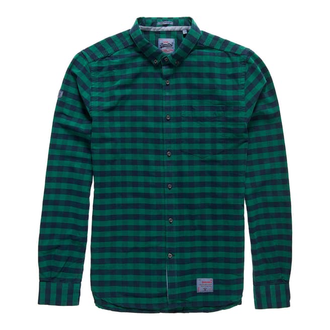 Superdry Green Check Ultimate Pinpoint Oxford Cotton Shirt