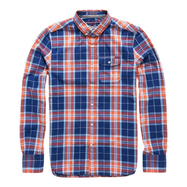 Superdry Orange Check Washbasket Button Down Shirt