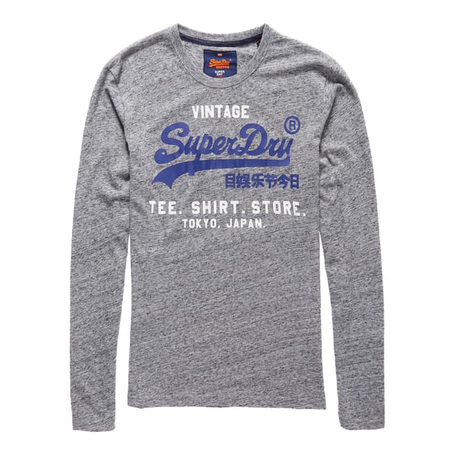 Superdry Grey Shirt Shope Long Sleeve Tee