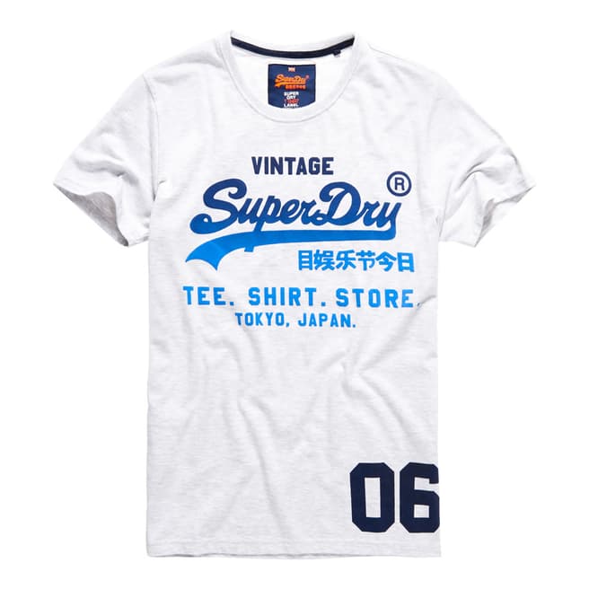 Superdry White Shirt Shop Fade Tee