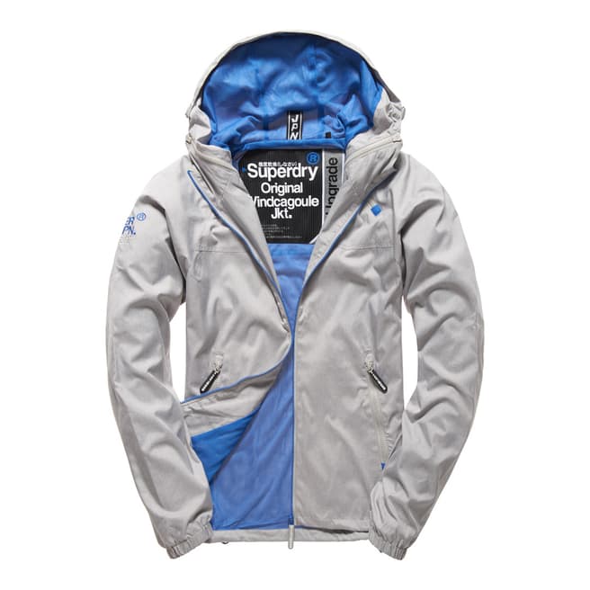 Superdry Grey/Blue Dual Zip Through Cagoule Jacket
