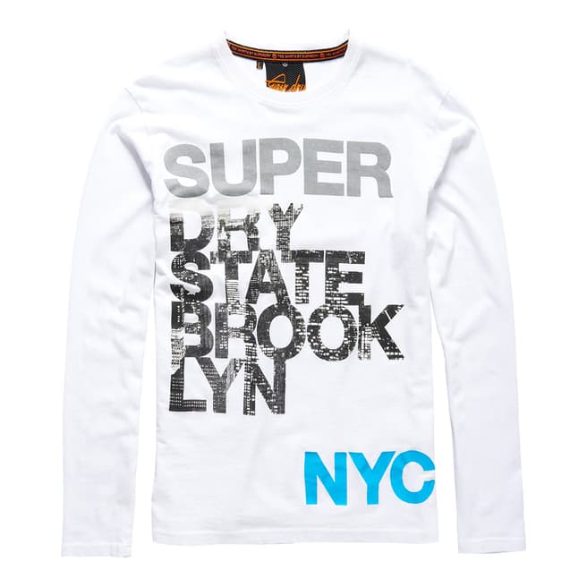 Superdry White NYC City Long Sleeve Tee