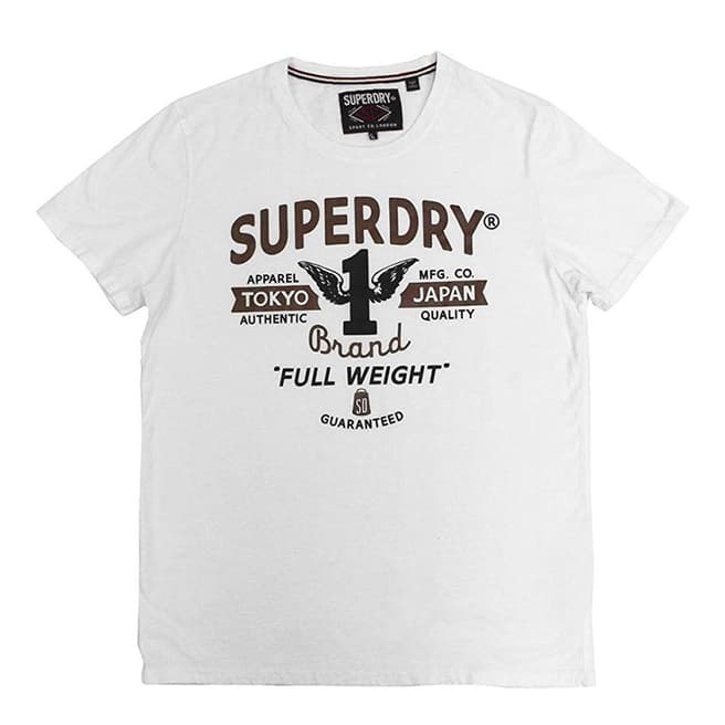 Superdry White Full Weight Lite Entry Tee