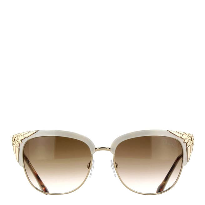 Roberto Cavalli Women's Ivory/Brown/Gold Sunglasses 56mm