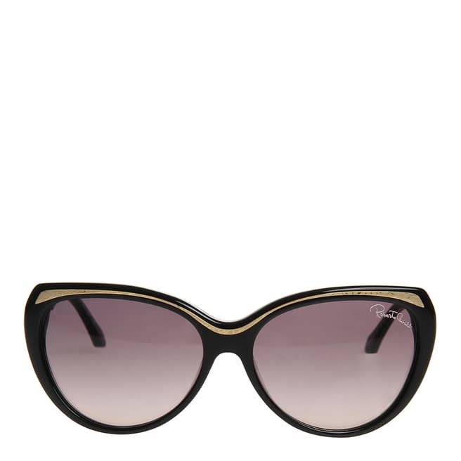 Roberto Cavalli Women's Shiny Black/Gold Roberto Cavalli Sunglasses 59mm