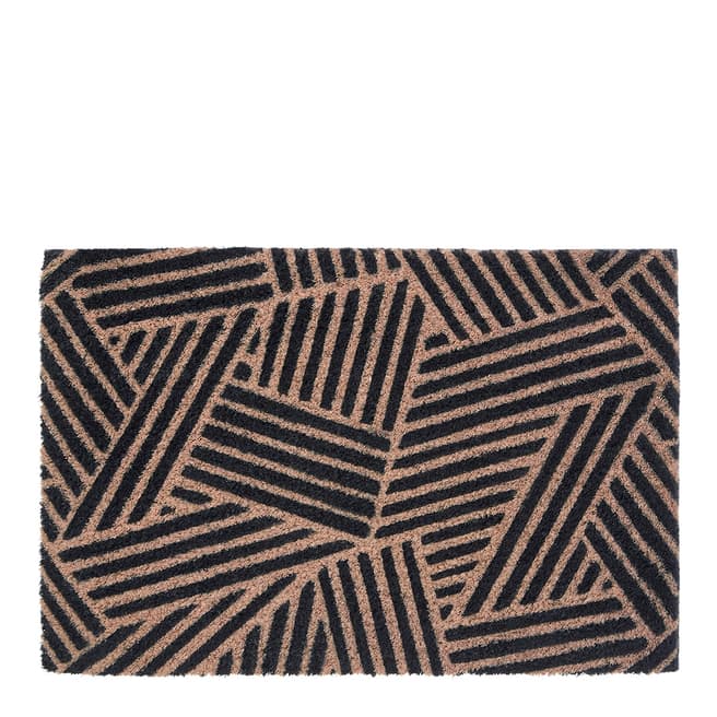 Premier Housewares Black Edited Stripes Doormat 40x60cm