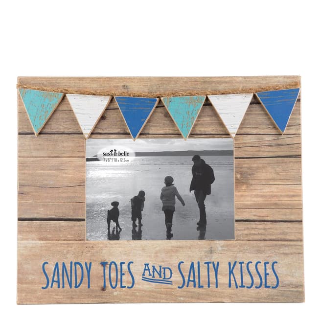 Sass & Belle Sandy Toes & Salty Kisses Mini Bunting Photo Frame 18x15.5cm