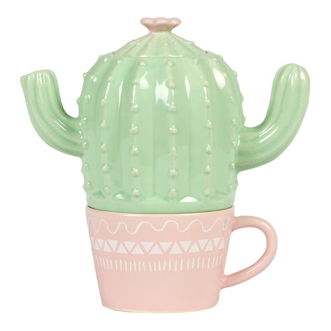 Sass & Belle Pastel Cactus Teapot for One