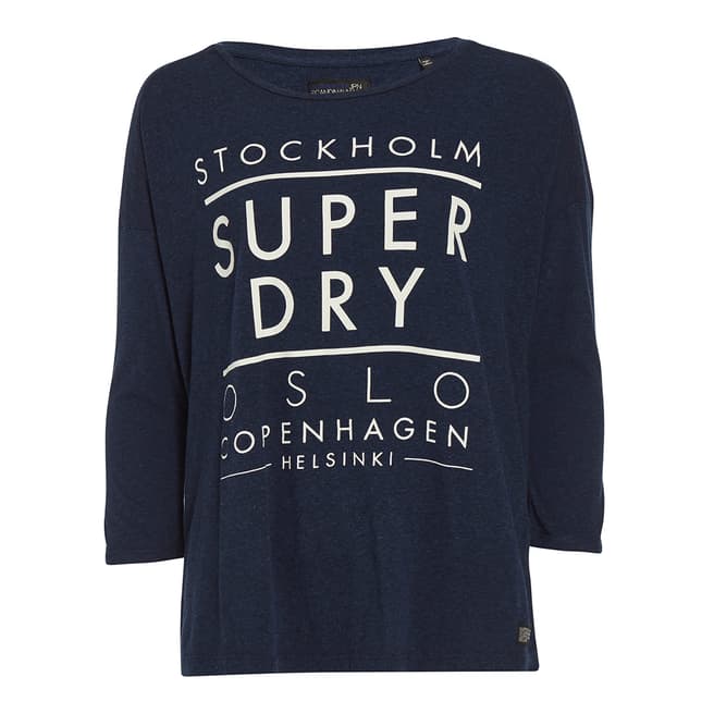 Superdry Canyon Blue Nordic Slouch Crew Neck