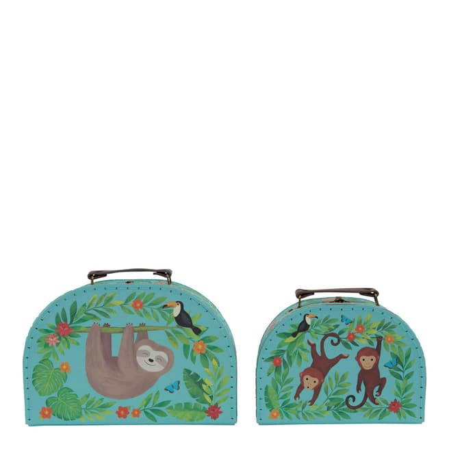 Sass & Belle Set Of 2 Jungle Friends Suitcases