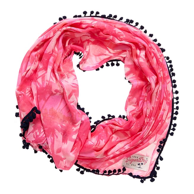 Superdry Pink Palm/Navy SUMMER TIME SCARF