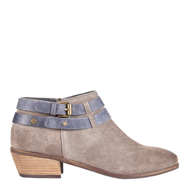 Superdry Light Grey LILY LOW ANKLE BOOT