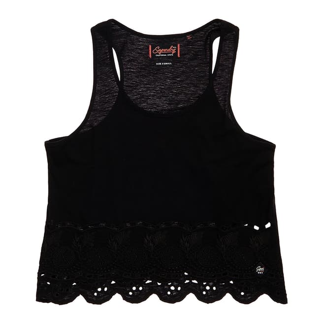 Superdry Black Beach Broiderie Shell Top