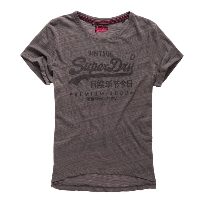 Superdry Dark Marl Jersey Injected Black Premium Goods T-Shirt