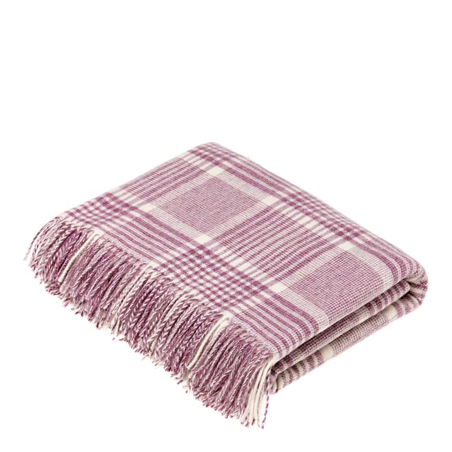 Bronte by Moon Lilac Check Lambswool Throw 140x185cm