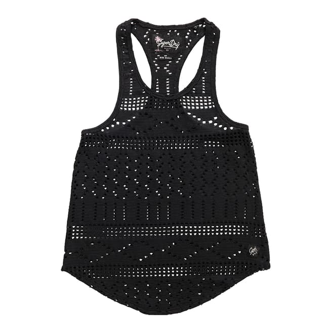 Superdry Black Crochet Knit Vest
