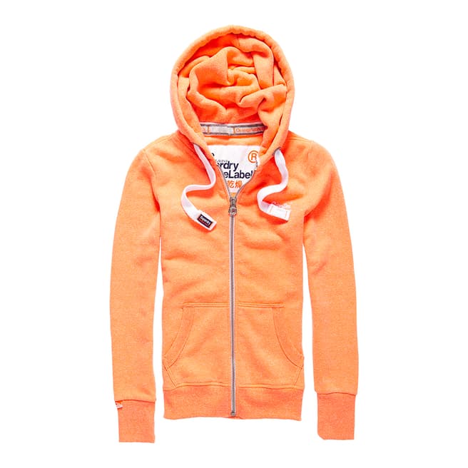 Superdry Captain Coral Snowy Orange Label Primary Zip Hoodie
