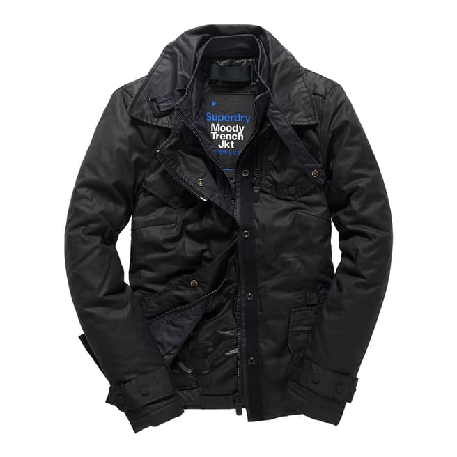 Superdry Black Moody Trench Coat