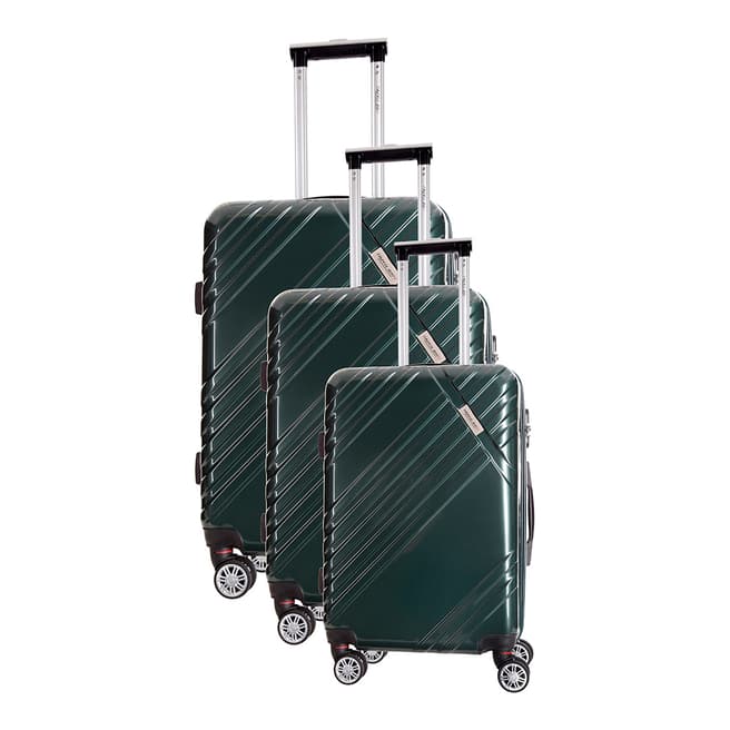 Travel One Green Rosciano Set of Three 8 Wheeled Suitcases 46/56/66cm