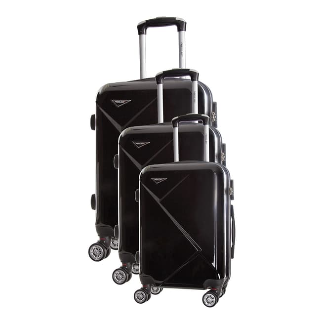Travel One Black Azul Set of Three 8 Wheeled Suitcases 50/60/70cm